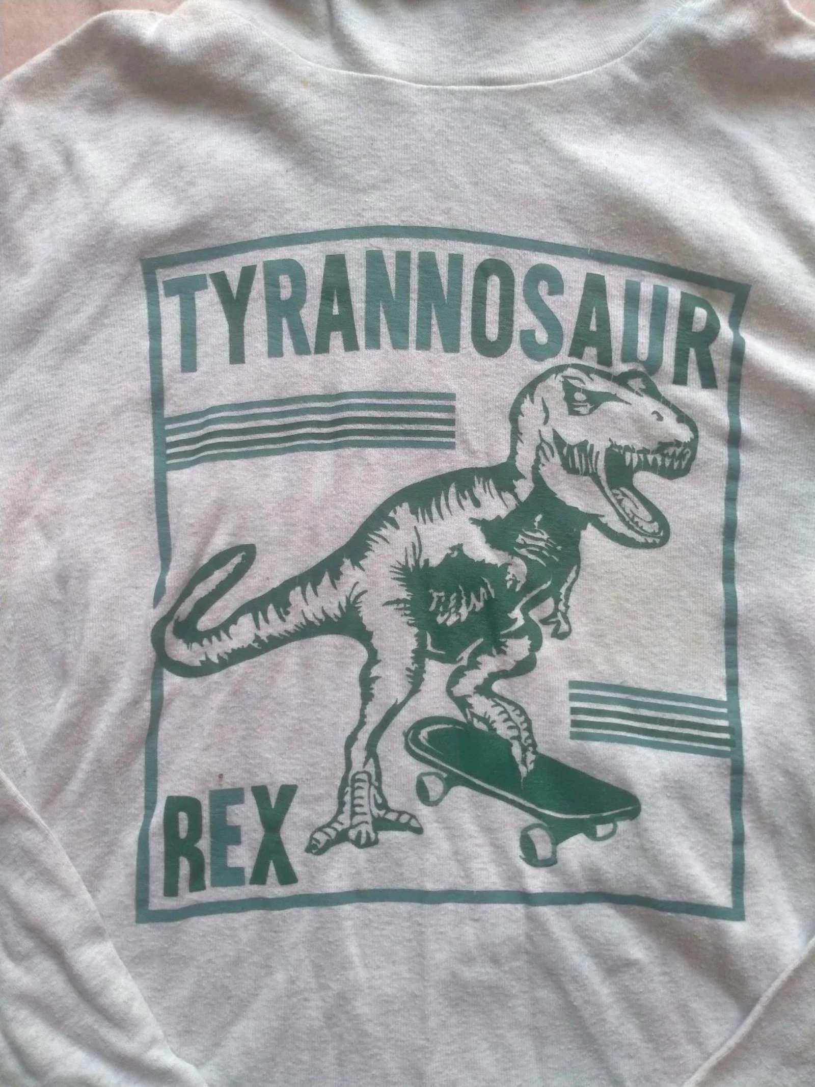 Sous-pull col roulé La Halle garçon 10 ans (140 cm) blanc/gris Tyrannosaurus Rex – photo 2